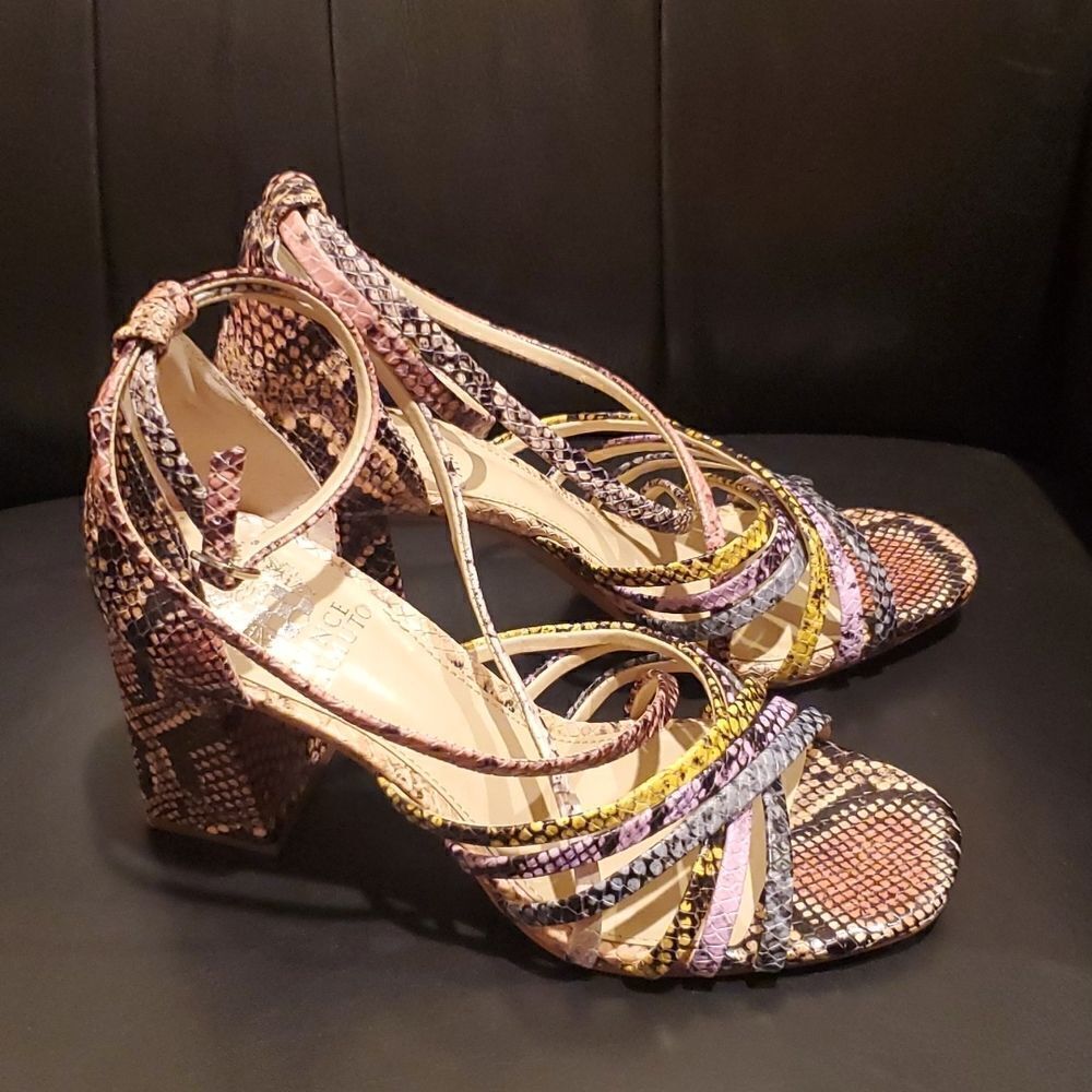 VINCE CAMUTO Winivey Snake-Print Sandal - Size 6 1/2